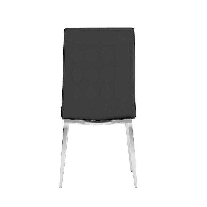 Ensemble de salle à manger moderne Somette avec table en verre blanc et 4 chaises