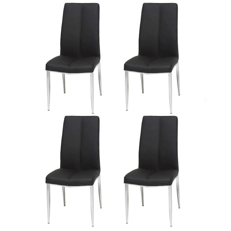 Ensemble de salle à manger moderne Somette avec table en verre blanc et 4 chaises