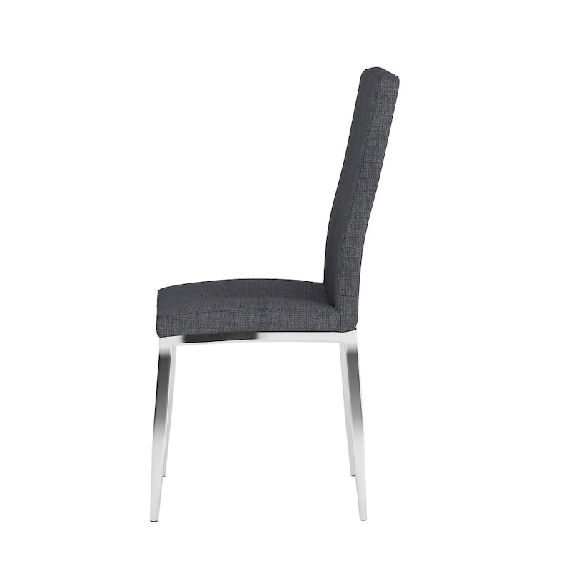 Ensemble de salle à manger moderne Somette avec table en verre blanc et 4 chaises
