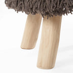 Tabouret en tissu bohème fait main noir / ivoire / taupe / marron foncé, 1 place