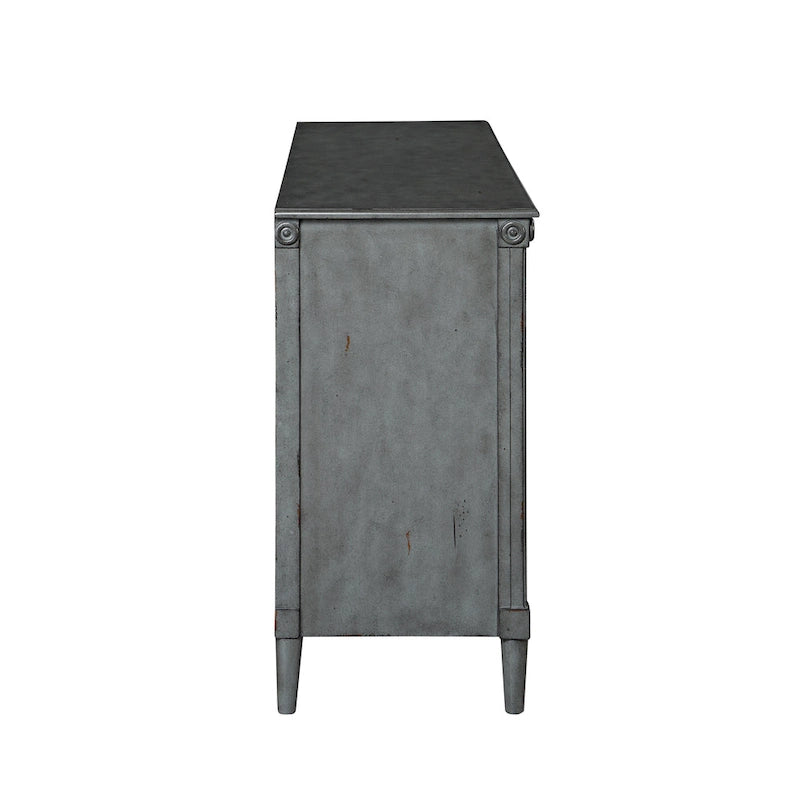 Blanc Antique / Gris Antique / Espresso – Commode double traditionnelle à 6 tiroirs, 60 po L