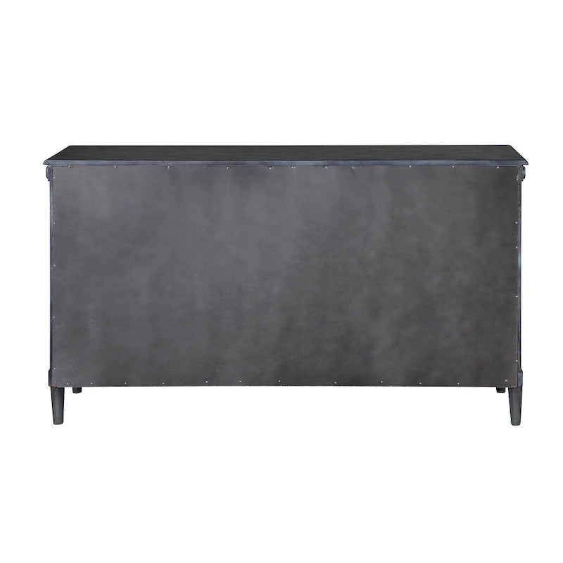 Blanc Antique / Gris Antique / Espresso – Commode double traditionnelle à 6 tiroirs, 60 po L