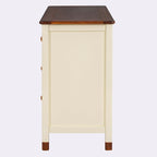Commode de rangement à 6 tiroirs en bois – Blanc/Gris, Crème/Noyer, Blanc/Rose