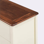 Commode de rangement à 6 tiroirs en bois – Blanc/Gris, Crème/Noyer, Blanc/Rose