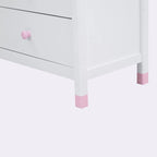 Commode de rangement à 6 tiroirs en bois – Blanc/Gris, Crème/Noyer, Blanc/Rose