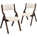 Chaises de salle à manger pliantes rembourrées beiges, hauteur standard, lot de 2