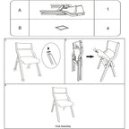 Chaises de salle à manger pliantes rembourrées beiges, hauteur standard, lot de 2