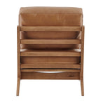 Fauteuil d'appoint Mid-Century, chocolat Bornéo / beige palladien, similicuir et bouclette, siège simple