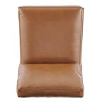 Fauteuil d'appoint Mid-Century, chocolat Bornéo / beige palladien, similicuir et bouclette, siège simple