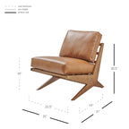 Fauteuil d'appoint Mid-Century, chocolat Bornéo / beige palladien, similicuir et bouclette, siège simple