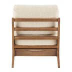 Fauteuil d'appoint Mid-Century, chocolat Bornéo / beige palladien, similicuir et bouclette, siège simple