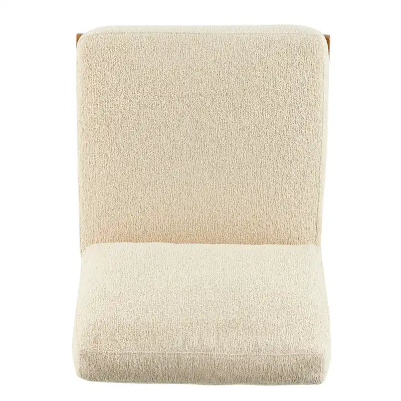 Fauteuil d'appoint Mid-Century, chocolat Bornéo / beige palladien, similicuir et bouclette, siège simple