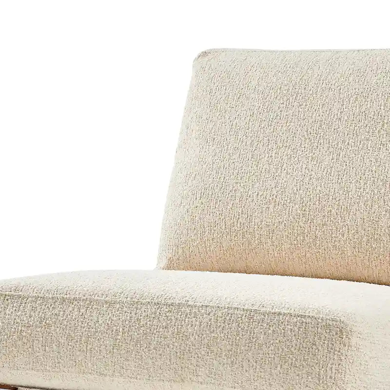 Fauteuil d'appoint Mid-Century, chocolat Bornéo / beige palladien, similicuir et bouclette, siège simple