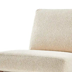Fauteuil d'appoint Mid-Century, chocolat Bornéo / beige palladien, similicuir et bouclette, siège simple