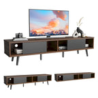 Meuble TV pour téléviseurs jusqu'à 75 pouces avec meuble TV en bois massif de style Mid-century - 70 pouces