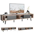 Meuble TV pour téléviseurs jusqu'à 75 pouces avec meuble TV en bois massif de style Mid-century - 70 pouces