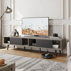 Meuble TV pour téléviseurs jusqu'à 75 pouces avec meuble TV en bois massif de style Mid-century - 70 pouces