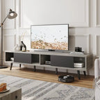 Meuble TV pour téléviseurs jusqu'à 75 pouces avec meuble TV en bois massif de style Mid-century - 70 pouces