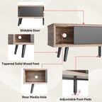 Meuble TV pour téléviseurs jusqu'à 75 pouces avec meuble TV en bois massif de style Mid-century - 70 pouces