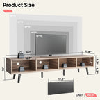 Meuble TV pour téléviseurs jusqu'à 75 pouces avec meuble TV en bois massif de style Mid-century - 70 pouces