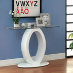 Table basse en forme de O avec base brillante noire/blanche, assemblage par 1 personne