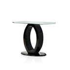 Table basse en forme de O avec base brillante noire/blanche, assemblage par 1 personne