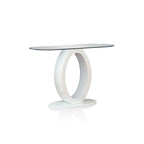 Table basse en forme de O avec base brillante noire/blanche, assemblage par 1 personne
