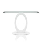 Table basse en forme de O avec base brillante noire/blanche, assemblage par 1 personne