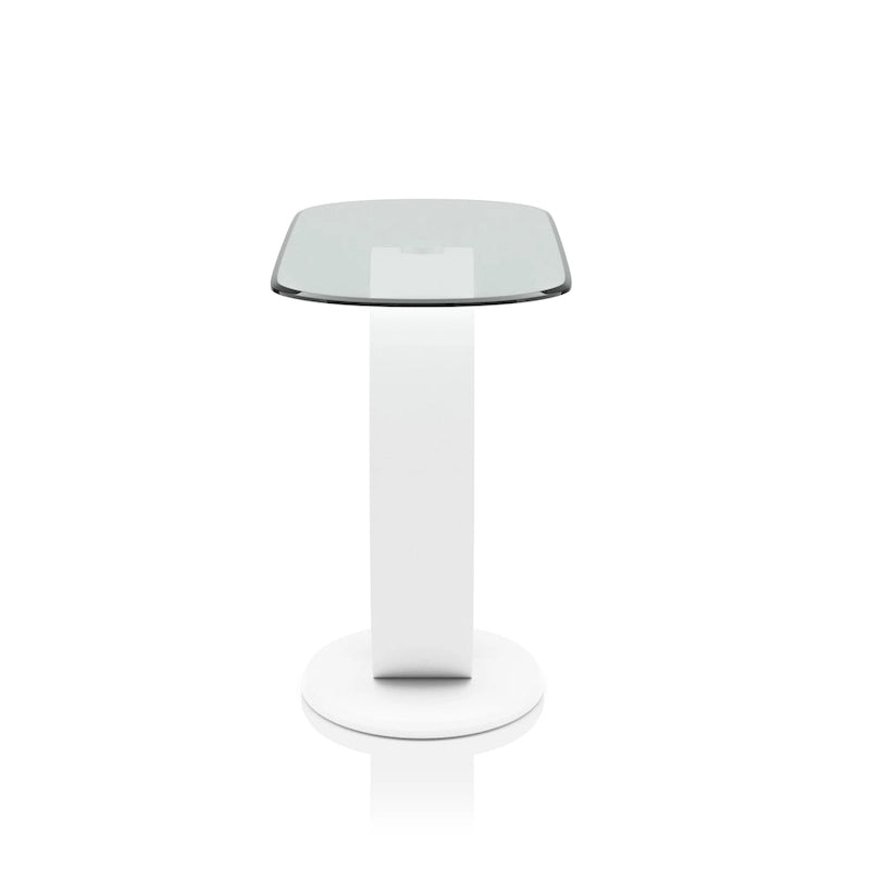 Table basse en forme de O avec base brillante noire/blanche, assemblage par 1 personne