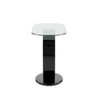 Table basse en forme de O avec base brillante noire/blanche, assemblage par 1 personne