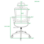 Chaise de bureau en maille avec fonction de verrouillage