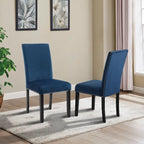 Lot de 2 chaises de salle à manger contemporaines en velours Roundhill Furniture Cobre avec garniture cloutée