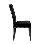 Lot de 2 chaises de salle à manger contemporaines en velours Roundhill Furniture Cobre avec garniture cloutée