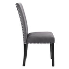 Lot de 2 chaises de salle à manger contemporaines en velours Roundhill Furniture Cobre avec garniture cloutée