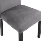 Lot de 2 chaises de salle à manger contemporaines en velours Roundhill Furniture Cobre avec garniture cloutée