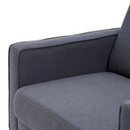 Fauteuil d'appoint individuel – Bleu / Blanc cassé / Gris, Pieds en bois massif