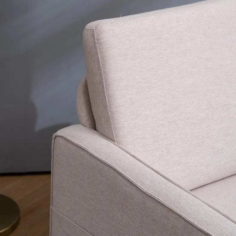Fauteuil d'appoint individuel – Bleu / Blanc cassé / Gris, Pieds en bois massif