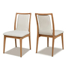 Chaise de salle à manger scandinave rembourrée en bois clair naturel (lot de 2)