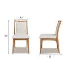 Chaise de salle à manger scandinave rembourrée en bois clair naturel (lot de 2)