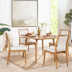 Chaise de salle à manger scandinave rembourrée en bois clair naturel (lot de 2)