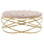 SAFAVIEH Couture Pouf Betta en Velours Capitonnés