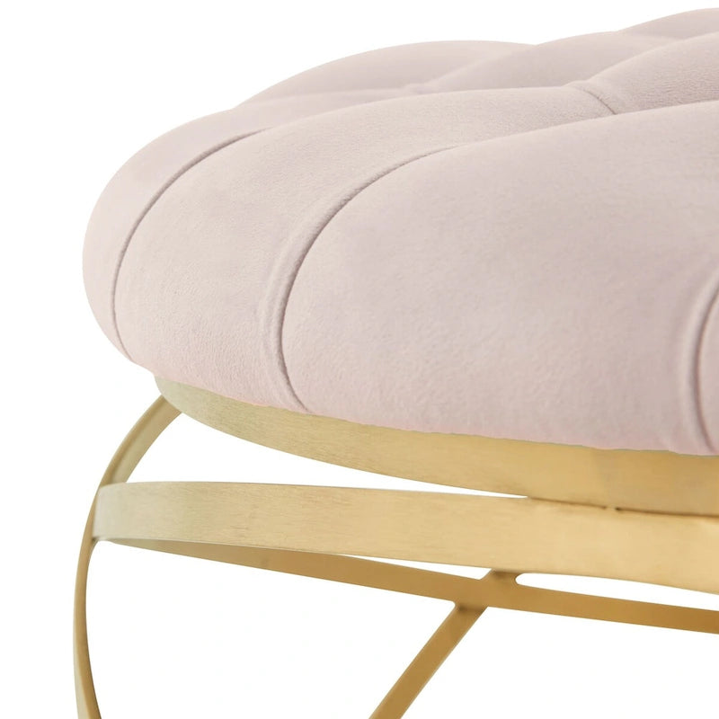 SAFAVIEH Couture Pouf Betta en Velours Capitonnés