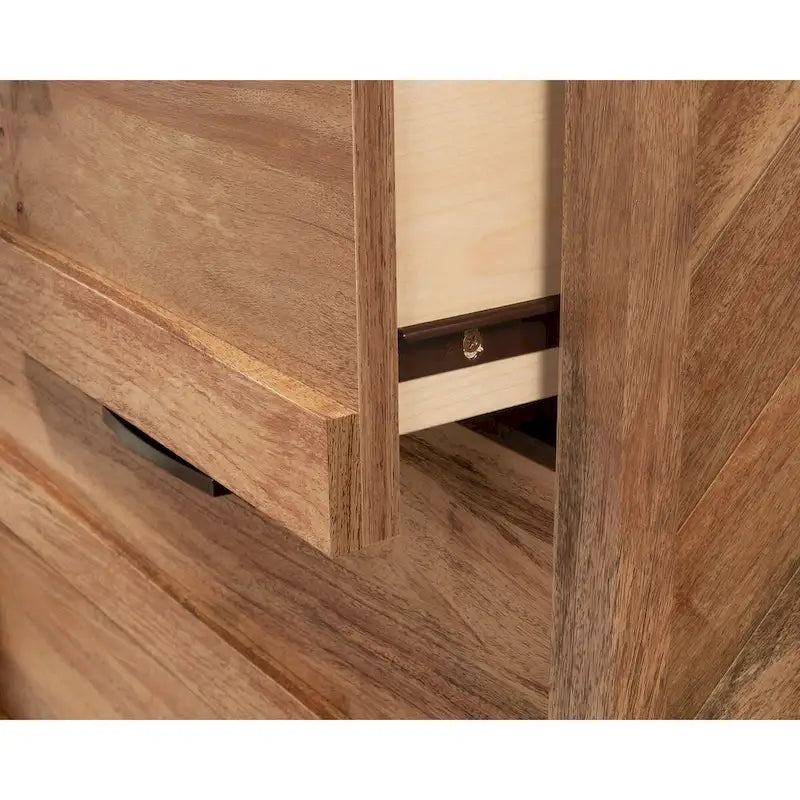 Commode 3 tiroirs Mystic Oak – Panneaux latéraux à chevrons