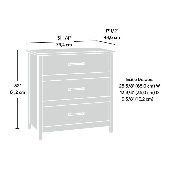 Commode 3 tiroirs Mystic Oak – Panneaux latéraux à chevrons