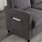 Causeuse moderne en tissu chenille, Canapé 2 places capitonné pour Salon Chambre Appartement