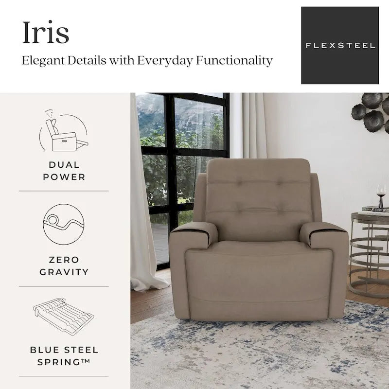 Fauteuil inclinable électrique Iris avec appuie-tête électrique par Flexsteel
