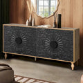 Armoire de rangement à 2 portes, sculptée noire/blanche