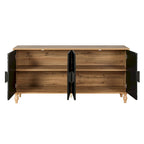 Armoire de rangement à 2 portes, sculptée noire/blanche