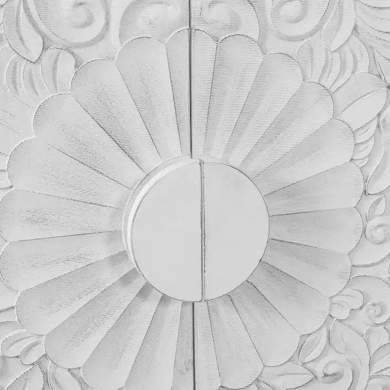 Armoire de rangement à 2 portes, sculptée noire/blanche