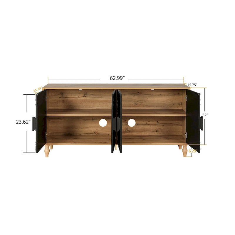 Armoire de rangement à 2 portes, sculptée noire/blanche